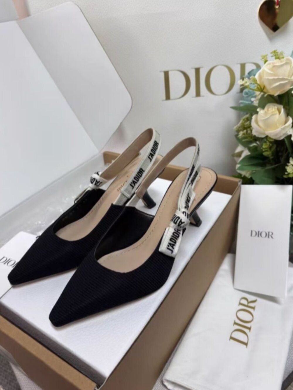 Dior J'Adior Slingback Pumps Black Size 36 (US 6)